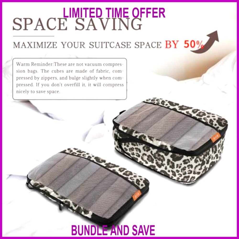 10 Set Compression Packing Cubes With Laundry Bag… - image 3